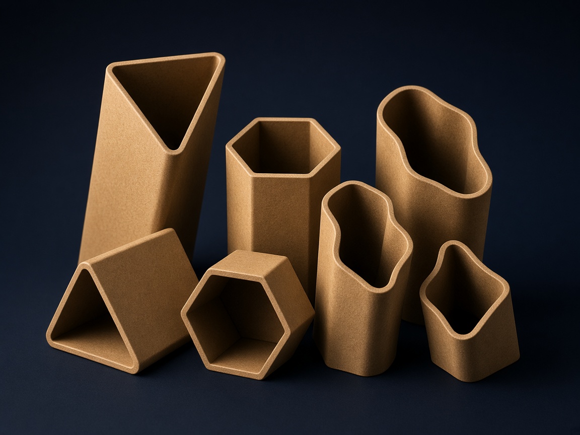 AI-generated visual representation of Custom Shape Paper Tubes