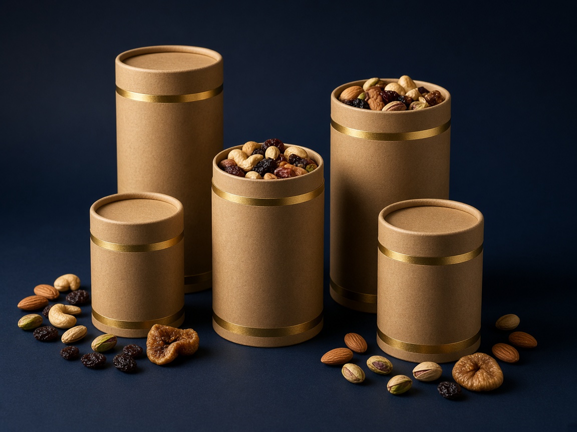 AI-generated visual representation of Dry Fruit Paper Tubes