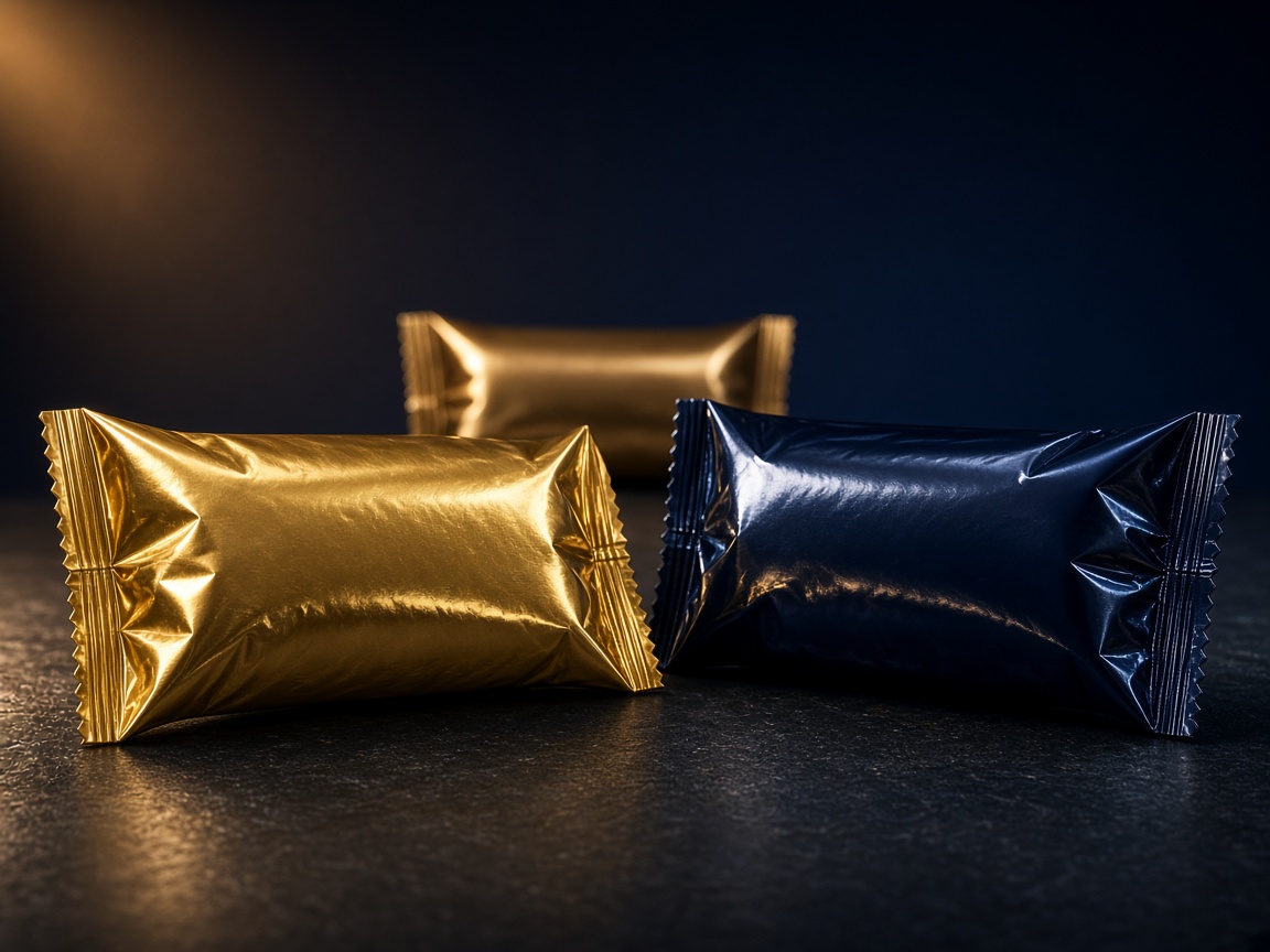 AI-generated visual representation of Flow Wrap Packaging