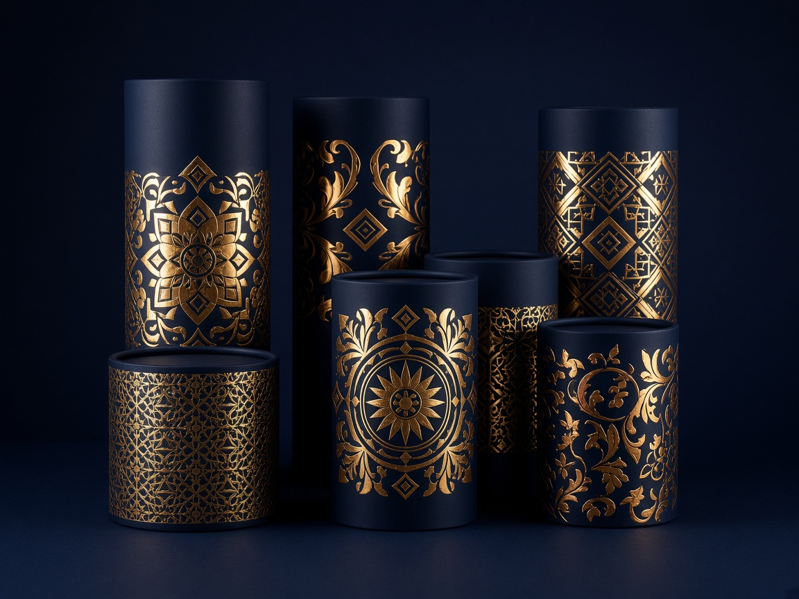 AI-generated visual representation of Foil Stamped Paper Tubes