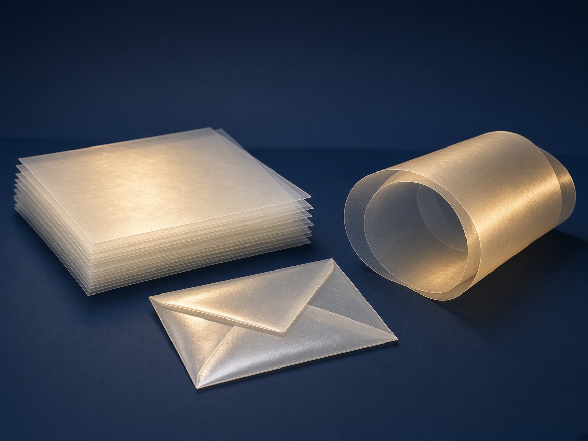 AI-generated visual representation of Glassine Packaging