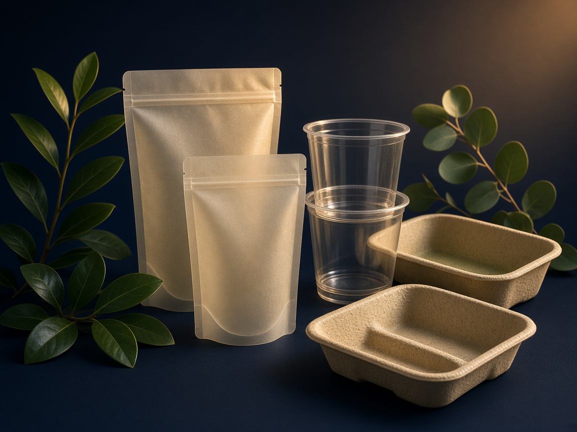 AI-generated visual representation of Plant Based Packaging