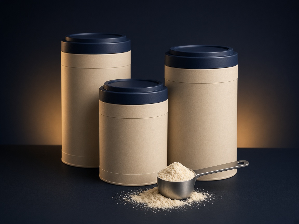 AI-generated visual representation of Protein Powder Composite Cans