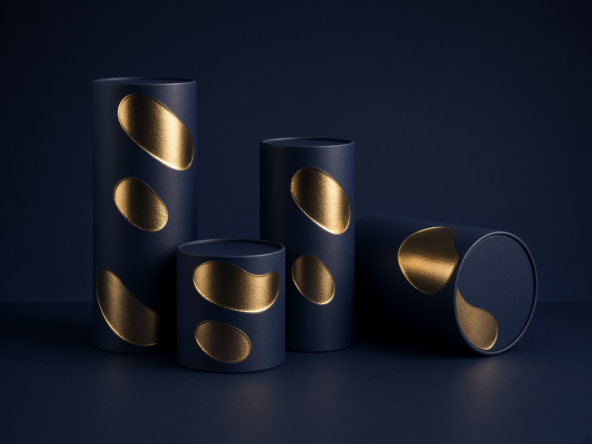 AI-generated visual representation of Spot UV Paper Tubes
